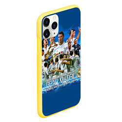 Чехол iPhone 11 Pro матовый Real Madrid, цвет: 3D-желтый — фото 2