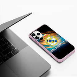 Чехол iPhone 11 Pro матовый Real Madrid, цвет: 3D-розовый — фото 2