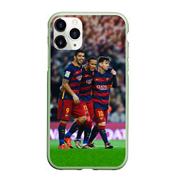 Чехол iPhone 11 Pro матовый Barcelona5, цвет: 3D-салатовый