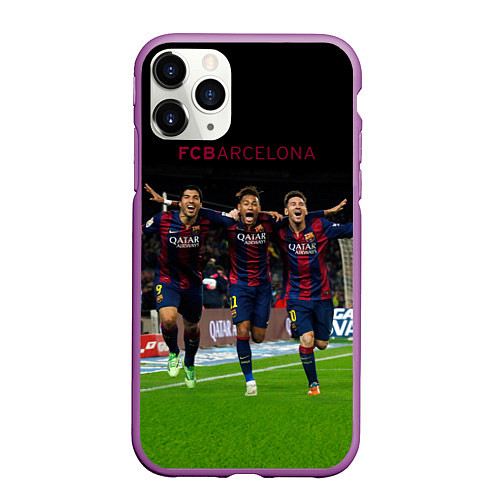 Чехол iPhone 11 Pro матовый Barcelona6 / 3D-Фиолетовый – фото 1