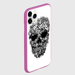 Чехол iPhone 11 Pro матовый Череп, цвет: 3D-фиолетовый — фото 2
