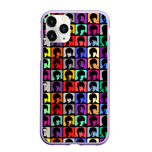Чехол iPhone 11 Pro матовый The Beatles: pop-art / 3D-Светло-сиреневый – фото 1
