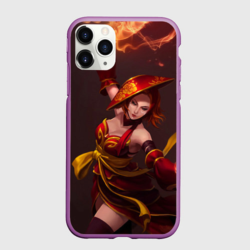 Чехол iPhone 11 Pro матовый Lina: Dragon Fire / 3D-Фиолетовый – фото 1