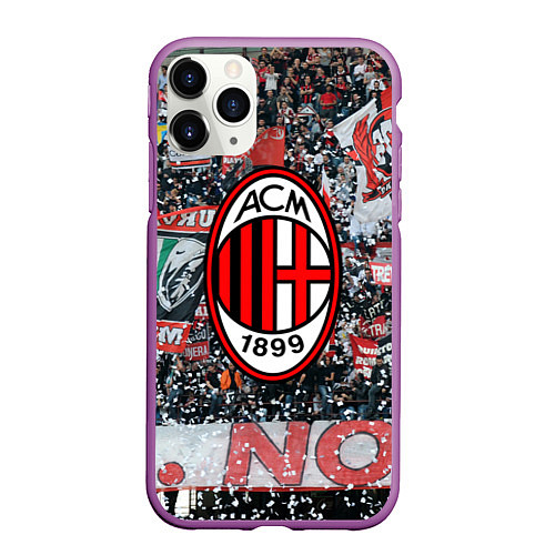 Чехол iPhone 11 Pro матовый Milan FC / 3D-Фиолетовый – фото 1
