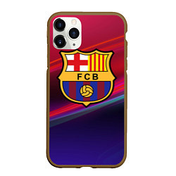Чехол iPhone 11 Pro матовый ФК Барселона, цвет: 3D-коричневый