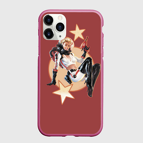 Чехол iPhone 11 Pro матовый NukaCola / 3D-Малиновый – фото 1