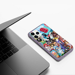 Чехол iPhone 11 Pro матовый Anime, цвет: 3D-серый — фото 2
