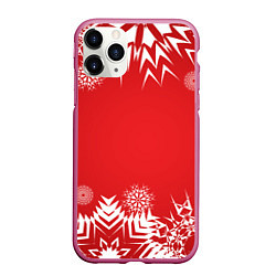 Чехол iPhone 11 Pro матовый Дуx рождества, цвет: 3D-малиновый