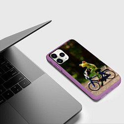Чехол iPhone 11 Pro матовый Лягушка, цвет: 3D-фиолетовый — фото 2
