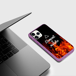 Чехол iPhone 11 Pro матовый Стихия огня, цвет: 3D-фиолетовый — фото 2