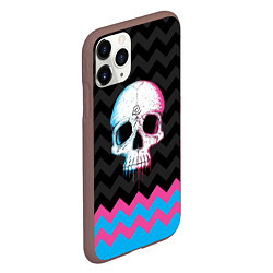 Чехол iPhone 11 Pro матовый Colored Skull, цвет: 3D-коричневый — фото 2