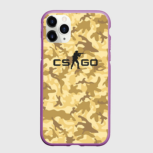Чехол iPhone 11 Pro матовый CS GO: Dust / 3D-Фиолетовый – фото 1