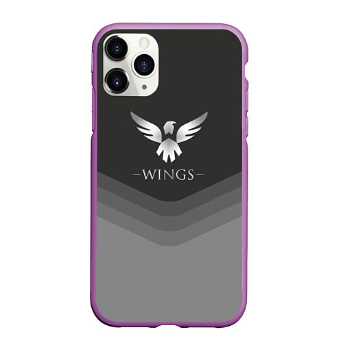 Чехол iPhone 11 Pro матовый Wings Uniform / 3D-Фиолетовый – фото 1