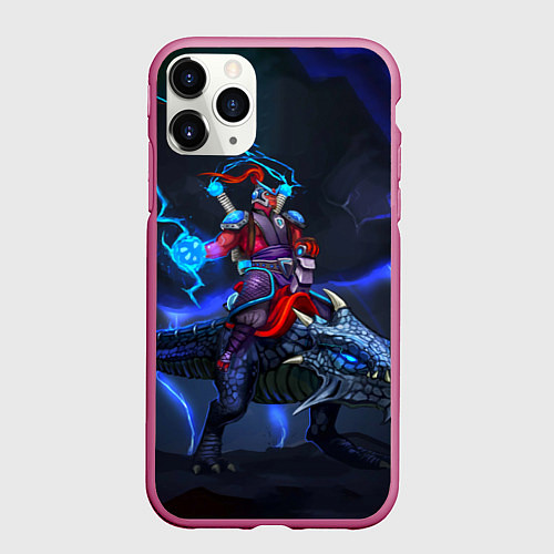 Чехол iPhone 11 Pro матовый Disruptor Lightning / 3D-Малиновый – фото 1