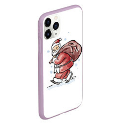Чехол iPhone 11 Pro матовый Дед мороз, цвет: 3D-сиреневый — фото 2