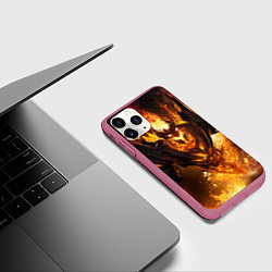 Чехол iPhone 11 Pro матовый Nevermore Hell, цвет: 3D-малиновый — фото 2