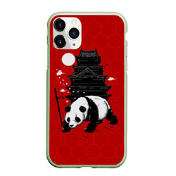 Чехол iPhone 11 Pro матовый Panda Warrior, цвет: 3D-салатовый