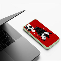 Чехол iPhone 11 Pro матовый Panda Warrior, цвет: 3D-салатовый — фото 2