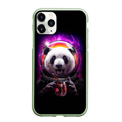 Чехол iPhone 11 Pro матовый Panda Cosmonaut, цвет: 3D-салатовый
