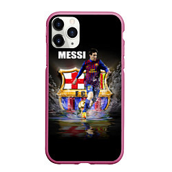 Чехол iPhone 11 Pro матовый Messi FCB, цвет: 3D-малиновый