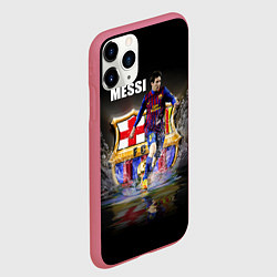 Чехол iPhone 11 Pro матовый Messi FCB, цвет: 3D-малиновый — фото 2