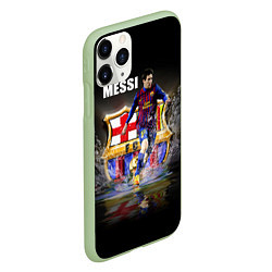 Чехол iPhone 11 Pro матовый Messi FCB, цвет: 3D-салатовый — фото 2