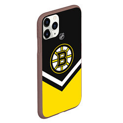 Чехол iPhone 11 Pro матовый NHL: Boston Bruins, цвет: 3D-коричневый — фото 2
