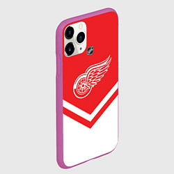 Чехол iPhone 11 Pro матовый NHL: Detroit Red Wings, цвет: 3D-фиолетовый — фото 2