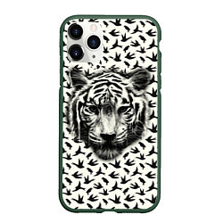 Чехол iPhone 11 Pro матовый Tiger Dreams, цвет: 3D-темно-зеленый