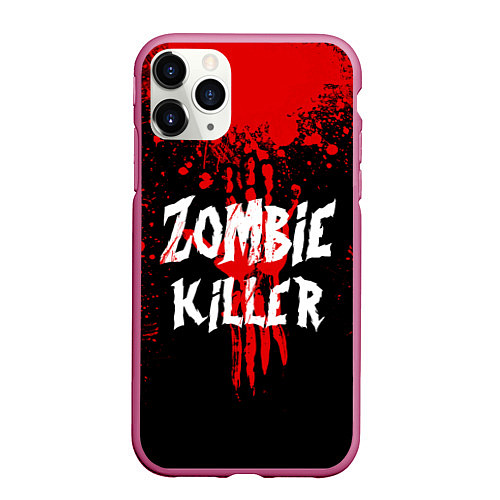 Чехол iPhone 11 Pro матовый Zombie Killer / 3D-Малиновый – фото 1