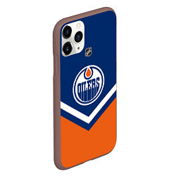 Чехол iPhone 11 Pro матовый NHL: Edmonton Oilers, цвет: 3D-коричневый — фото 2