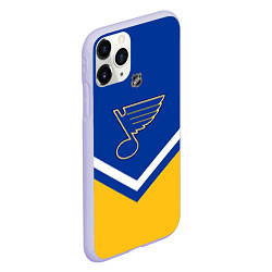 Чехол iPhone 11 Pro матовый NHL: St. Louis Blues, цвет: 3D-светло-сиреневый — фото 2