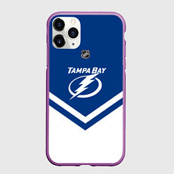 Чехол iPhone 11 Pro матовый NHL: Tampa Bay Lightning, цвет: 3D-фиолетовый