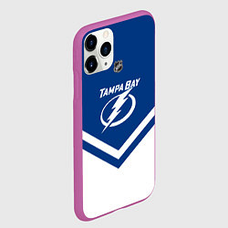 Чехол iPhone 11 Pro матовый NHL: Tampa Bay Lightning, цвет: 3D-фиолетовый — фото 2