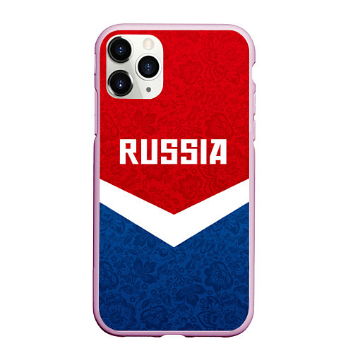 Чехол iPhone 11 Pro матовый Russia Team / 3D-Розовый – фото 1