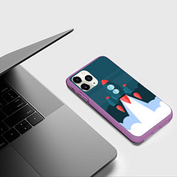 Чехол iPhone 11 Pro матовый Ракета, цвет: 3D-фиолетовый — фото 2