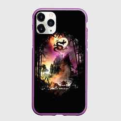 Чехол iPhone 11 Pro матовый Fantasy Forest, цвет: 3D-фиолетовый