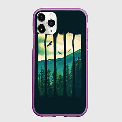 Чехол iPhone 11 Pro матовый Green Life, цвет: 3D-фиолетовый