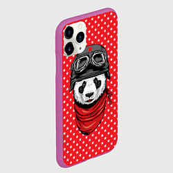 Чехол iPhone 11 Pro матовый Панда пилот, цвет: 3D-фиолетовый — фото 2