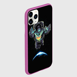 Чехол iPhone 11 Pro матовый Космическая бабочка, цвет: 3D-фиолетовый — фото 2