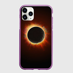 Чехол iPhone 11 Pro матовый Солнечное затмение, цвет: 3D-фиолетовый