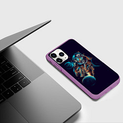 Чехол iPhone 11 Pro матовый Космический удар, цвет: 3D-фиолетовый — фото 2