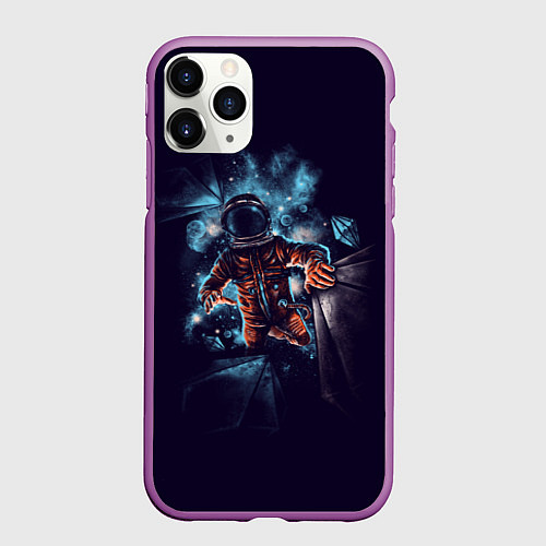 Чехол iPhone 11 Pro матовый Неизвестная галактика / 3D-Фиолетовый – фото 1
