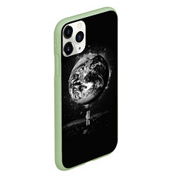 Чехол iPhone 11 Pro матовый Взгляд на землю, цвет: 3D-салатовый — фото 2