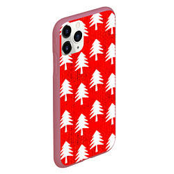Чехол iPhone 11 Pro матовый Ёлочки, цвет: 3D-малиновый — фото 2