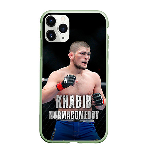 Чехол iPhone 11 Pro матовый Хабиб Нурмагомедов / 3D-Салатовый – фото 1