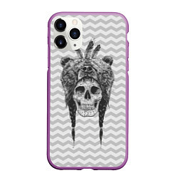 Чехол iPhone 11 Pro матовый Мертвый шаман, цвет: 3D-фиолетовый