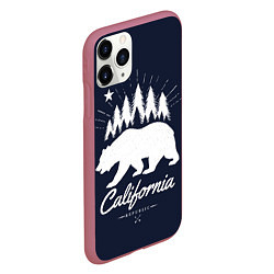 Чехол iPhone 11 Pro матовый California Republic, цвет: 3D-малиновый — фото 2