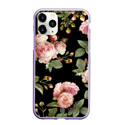 Чехол iPhone 11 Pro матовый TOP Roses, цвет: 3D-светло-сиреневый