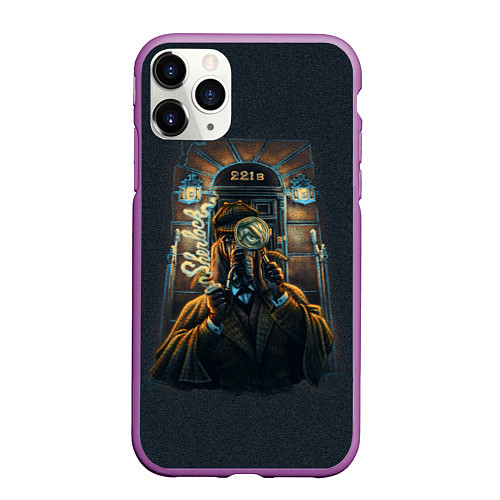 Чехол iPhone 11 Pro матовый Baker Street 221B / 3D-Фиолетовый – фото 1